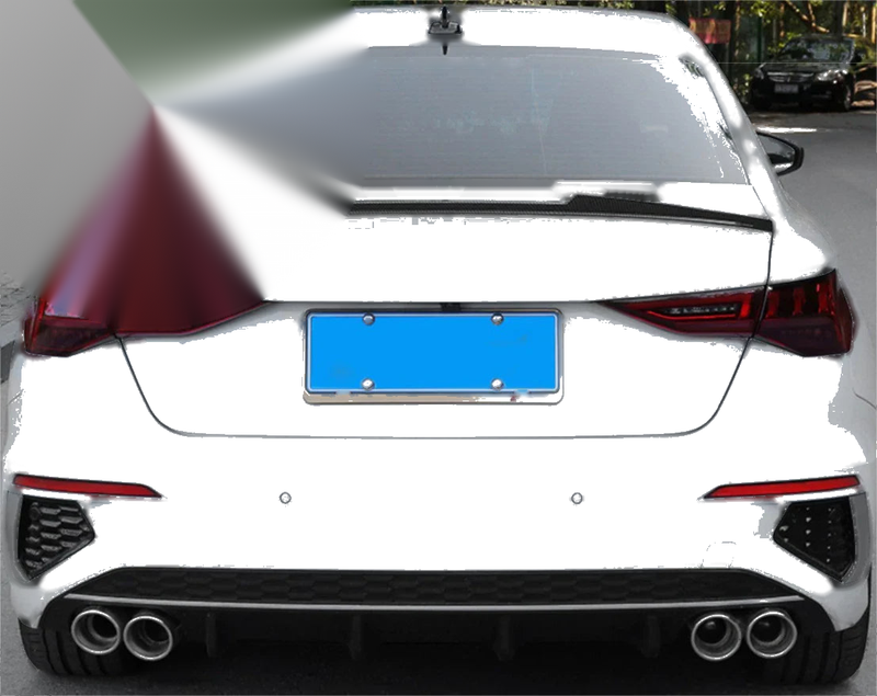 Audi A3 S3 2021-2023 Carbon Fiber Sedan V Style Rear Trunk Spoiler Wing