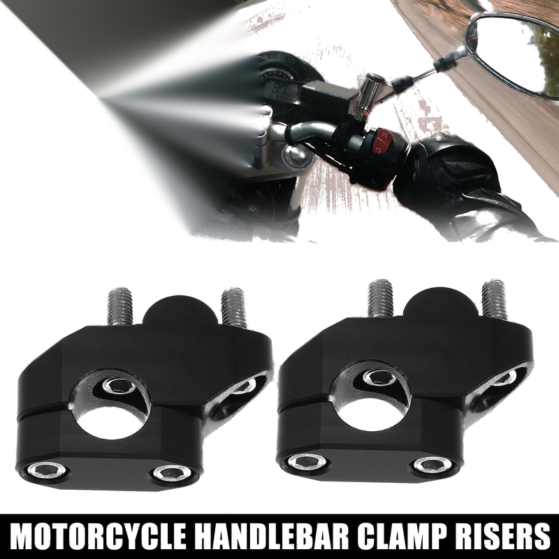Motorcycle 2 x Handlebar Bracket Clamps Risers 7/8" 22mm Bar Mount