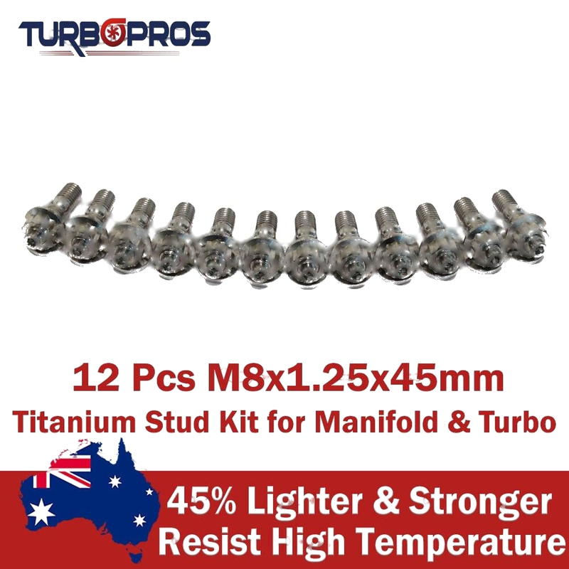 Manifold & Turbo 12 Pcs M8X1.25X45Mm Titanium Stud Kit