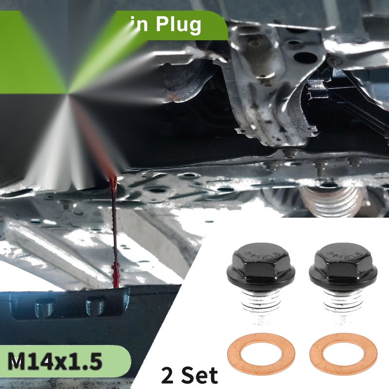 Car Motorcycle 2 x M14x1.5 Copper Oil Drain Plug W/ Gasket