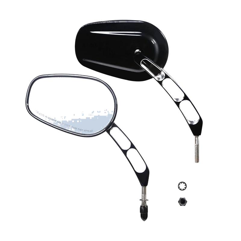 Harley Touring Road King Street Glide Ultra 8mm Rear Black View Mirrors