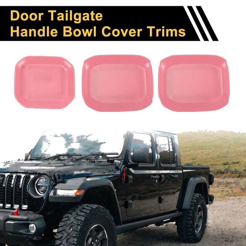 Jeep Gladiator JT (2020-2024) Pink Exterior Door Handle Bowl Cover Trims