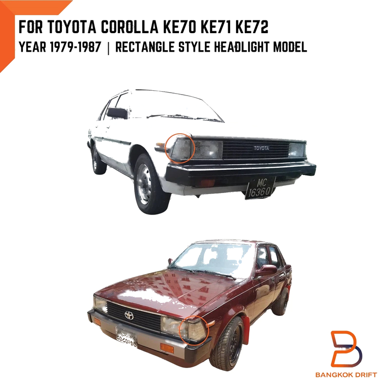 Toyota Corolla Clear Corner Turn Signal Lens Pair (1979-1987)