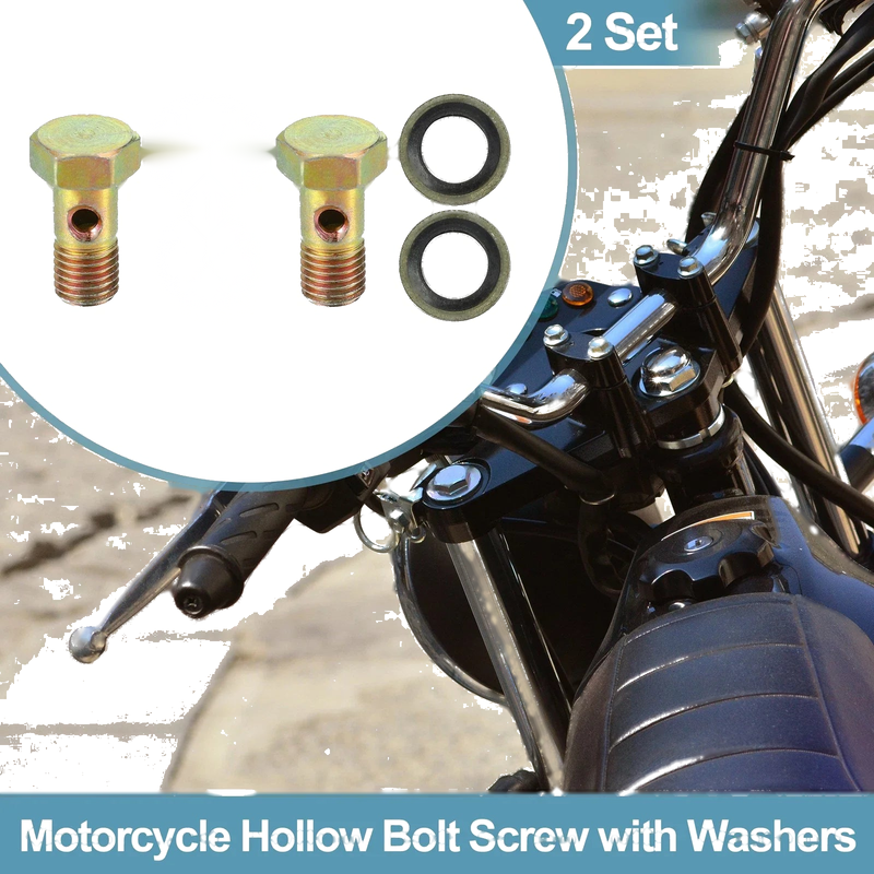 Motorcycle Bolt Screws / 2 x M8x1 23mm Hollow /