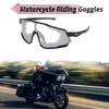Motorcycle Riding - Silver Tone Gray Lens, Black Frame Cycling Sunglasses Goggles