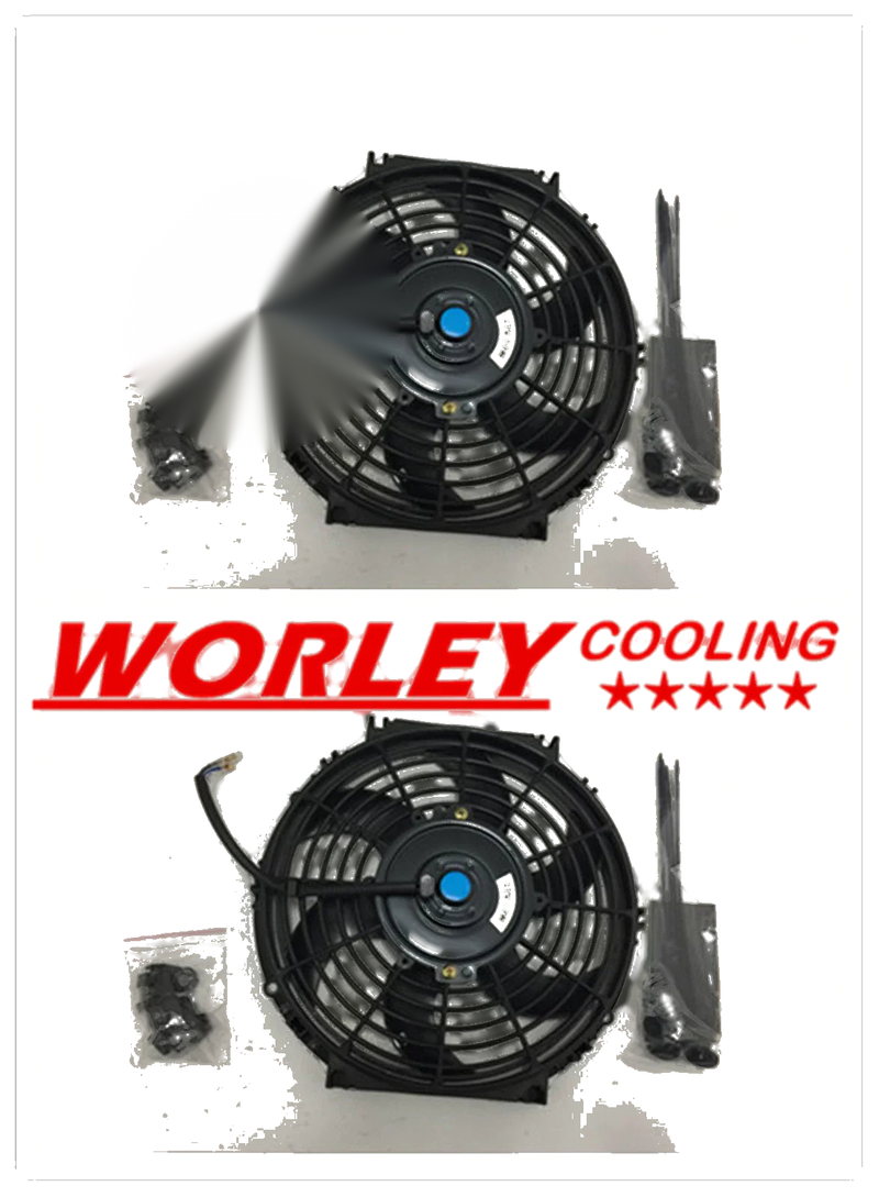 QLD 2 x 10" 12V Slim Electric Radiator Cooling Fans
