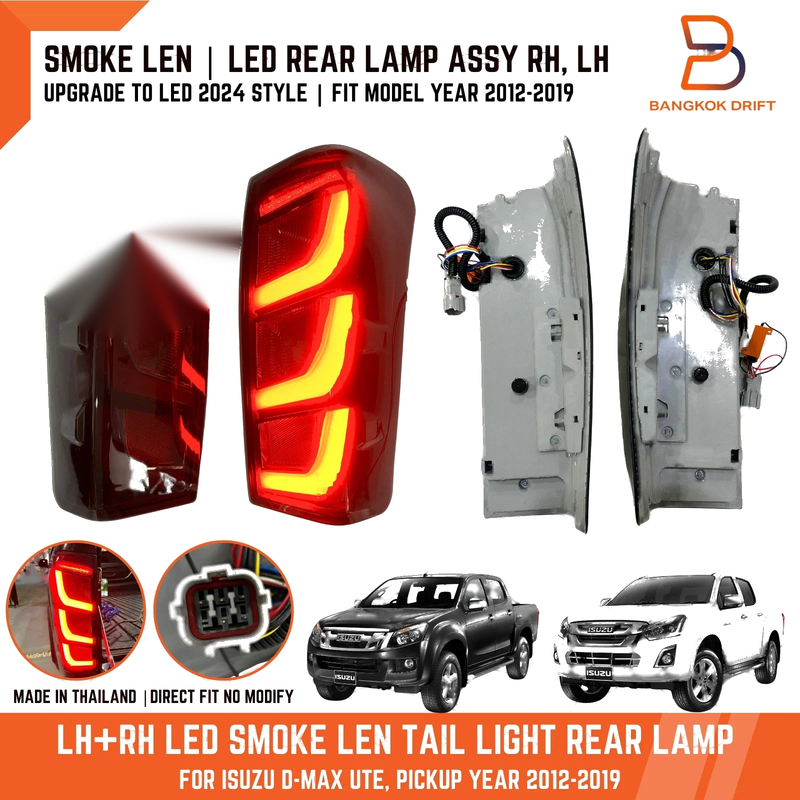 Isuzu D-Max Ute 2024 Smoke LED Tail Lamp Light (2012-2019)