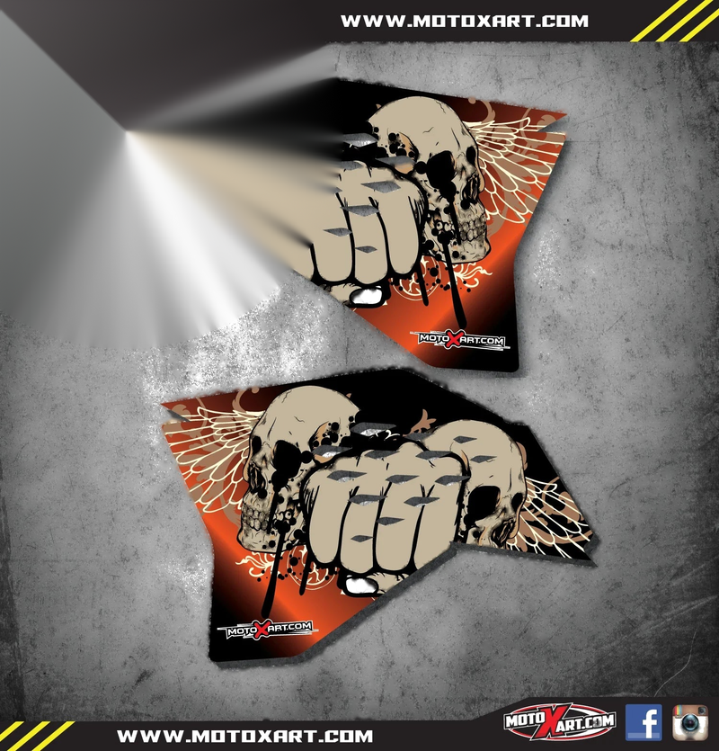 KTM SX SXF REAPER STYLE Tank Radiator Shroud Graphics Stickers (2007-2010)