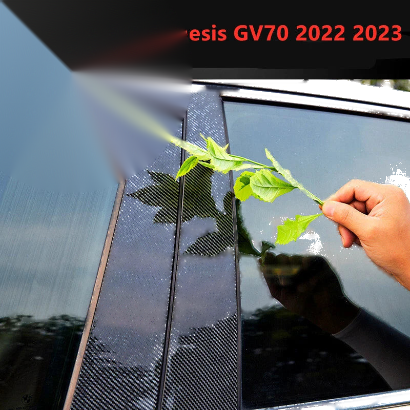 Genesis GV70 6x Carbon Fiber Door Window Trim Cover Pillar Post (2022–2023)
