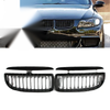 BMW E90 Sedan / Wagon Black Glossy Front Kidney Grilles (2005-2008)