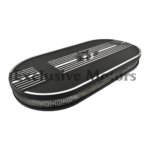 Chevy Camaro Oval Air Cleaner 21x10" Black Aluminum (1967-1981)