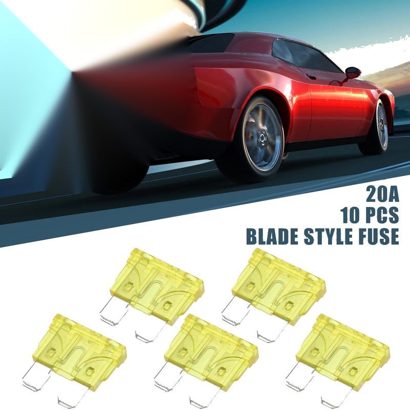 Car Boat Truck SUV Motorcycle Yellow 10 x Blade Style Fuses 20A