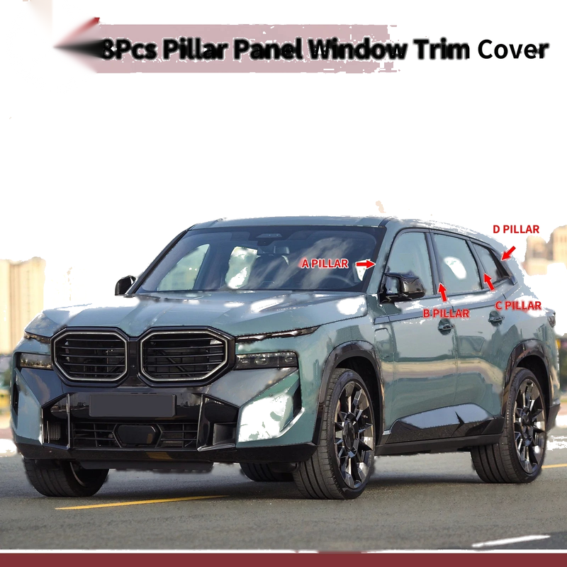 KIA Rio (2017-2022) Silver Tone 8 Pcs Door Pillar Window Trim