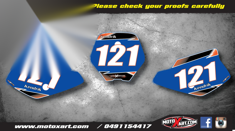 KTM 50 Custom Number Plate Graphics FADER STYLE Decals (1998-2001)