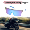 Motorcycle Blue Lens White Frame PC Cycling Sunglasses Goggles