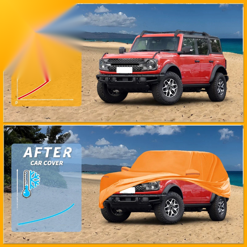Ford Bronco 4DR Orange Waterproof All Weather Car Cover (2021-2023)