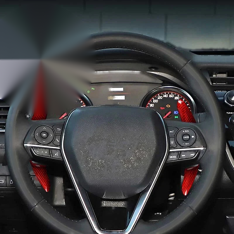 Camry 2018+ Red Real Carbon Fiber Steering Wheel Shift Paddle Switch Fit