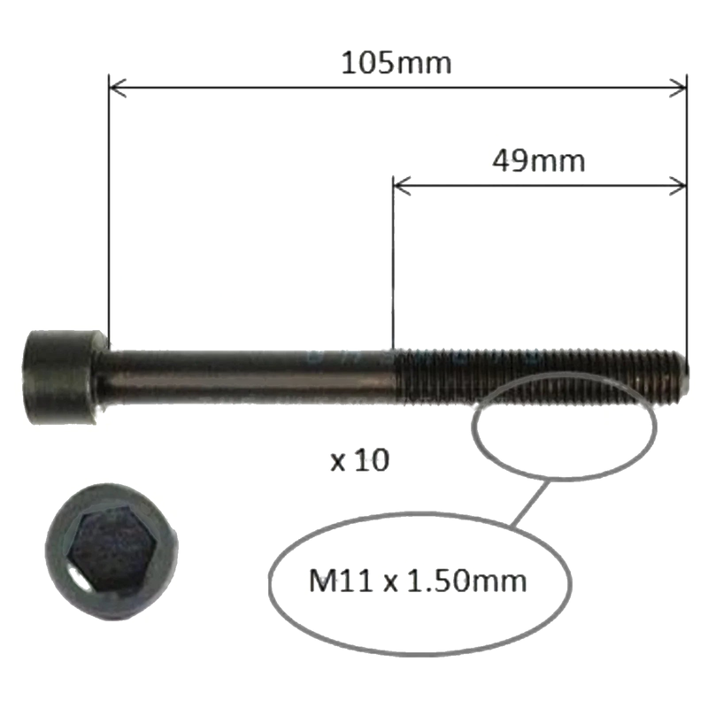Mazda 323 BJ Engine Cylinder Head Bolt Set 1.8L 4Cyl (1998-2003)
