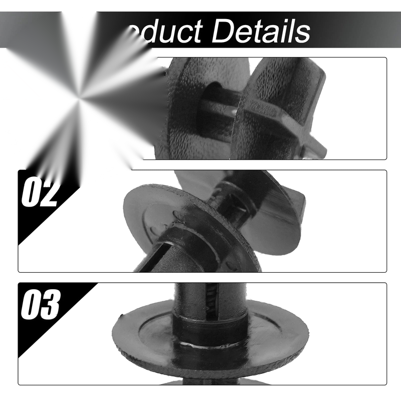 5pcs Clip Cowl Panel Black
