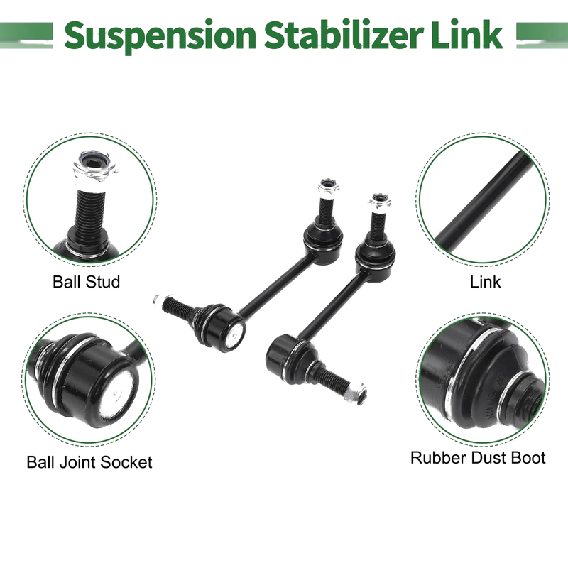 Dodge Durango 4pcs Front Suspension Kit Outer Tie Rod Ends & Sway Bar Links