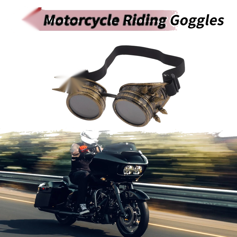 Motorcycle 1Pc Motorcycle Riding Goggles Black Lens Bronze Frame Glass ABS