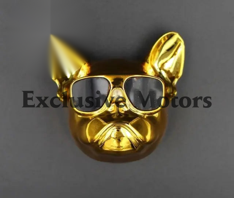 French Bull Dog Air Freshener - Refillable Fragrance Dispenser - Metallic Gold