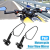 Motorcycle 1 x Rear View Mirror Clear Lens Black