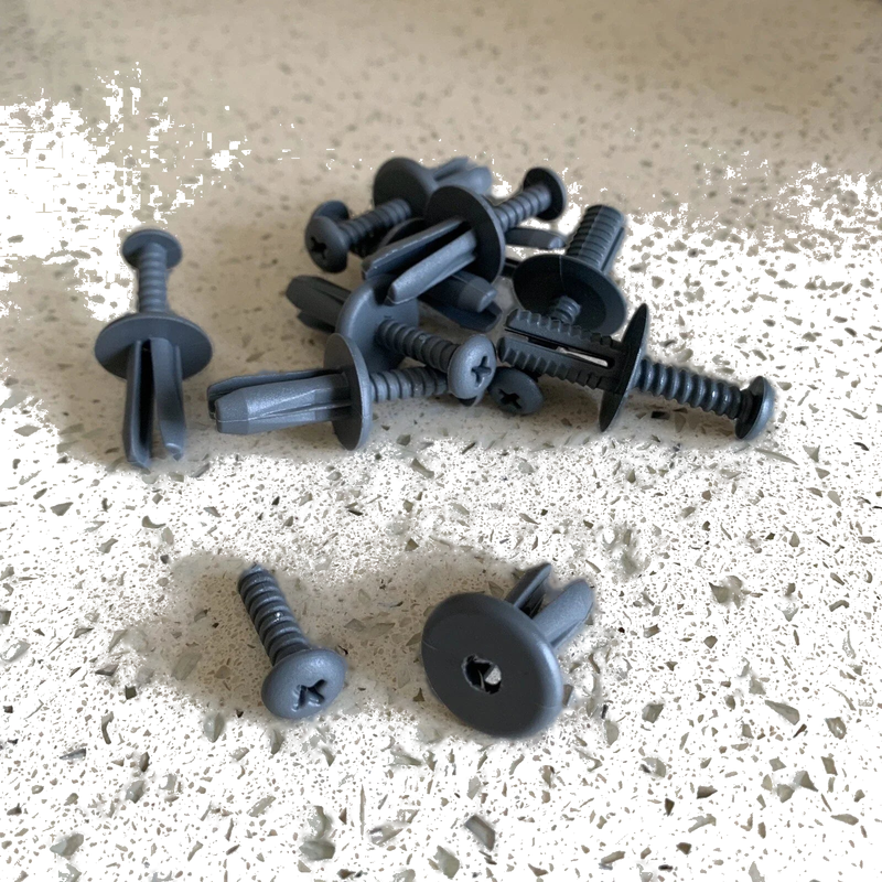 Voiture Pare-Choc Panneau Intérieur 10x / Gris Plastique m8 8x19mm / Vis