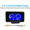 4-in-1 Car LCD Digital Oil Pressure Voltage Water Temp Fuel Gauge