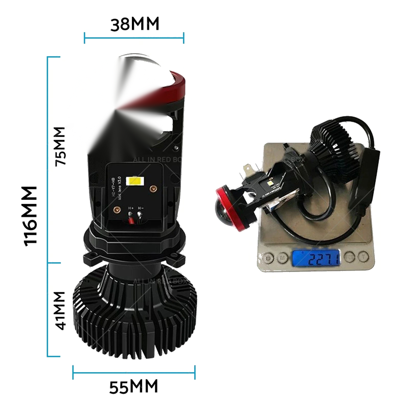 H4 Bi-LED Mini Lens Car Lamps 6000K