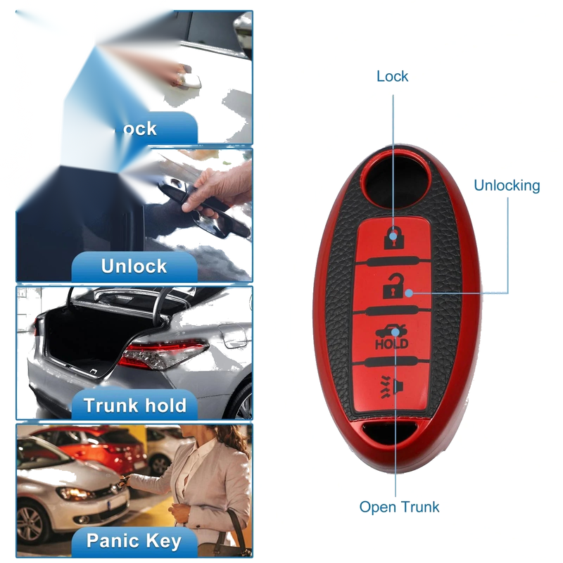 Nissan Cabstar (2008-2009) Red Silicone Key Fob Case Cover