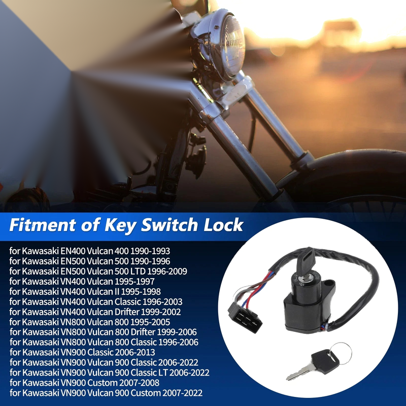 Kawasaki EN400 EN500 VN400 VN800 VN900 Ignition Switch Lock Set