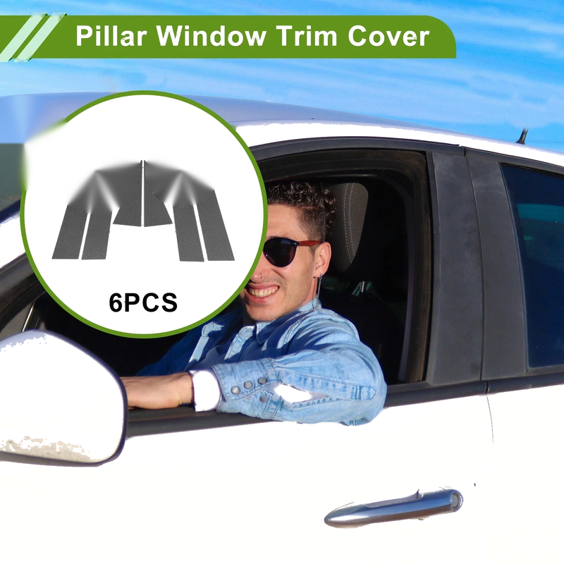 Chevy Captiva (2006-2015) Carbon Fiber Black 6 x Pillar Window Trim