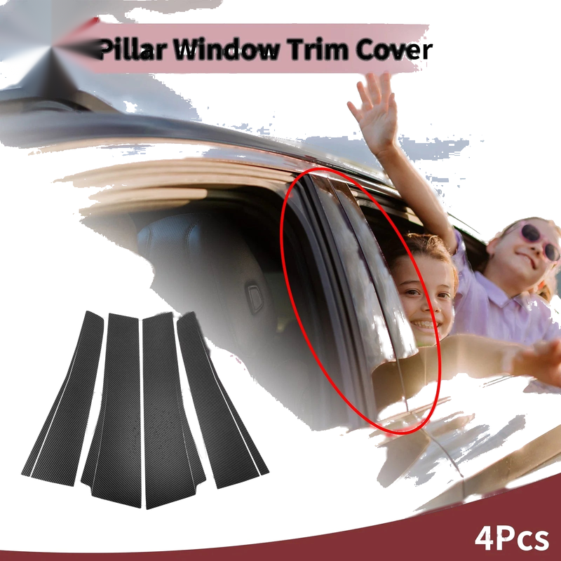Toyota Alphard 4 Pcs Car Door Pillar Window Trim Carbon Fiber (2015–2023)