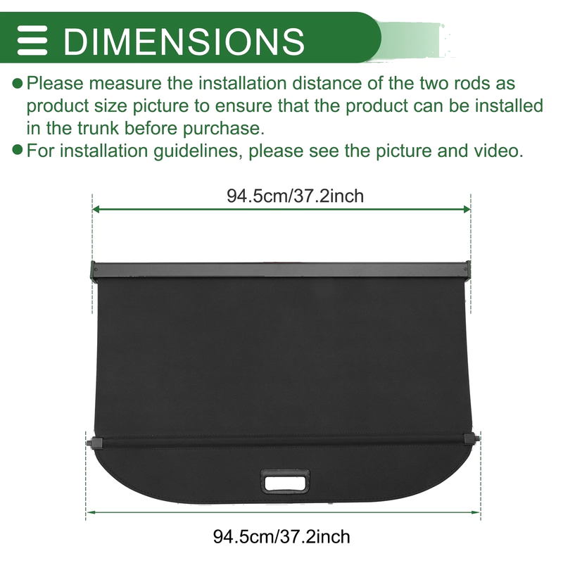 CHEVROLET Trax Car Trunk Retractable Cargo Cover Gloss Black (2024-2025)