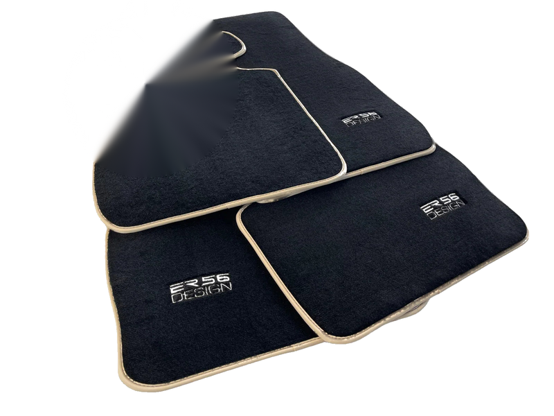 BMW 7 Series E65 Black Beige Premium Floor Mats (2002-2008)