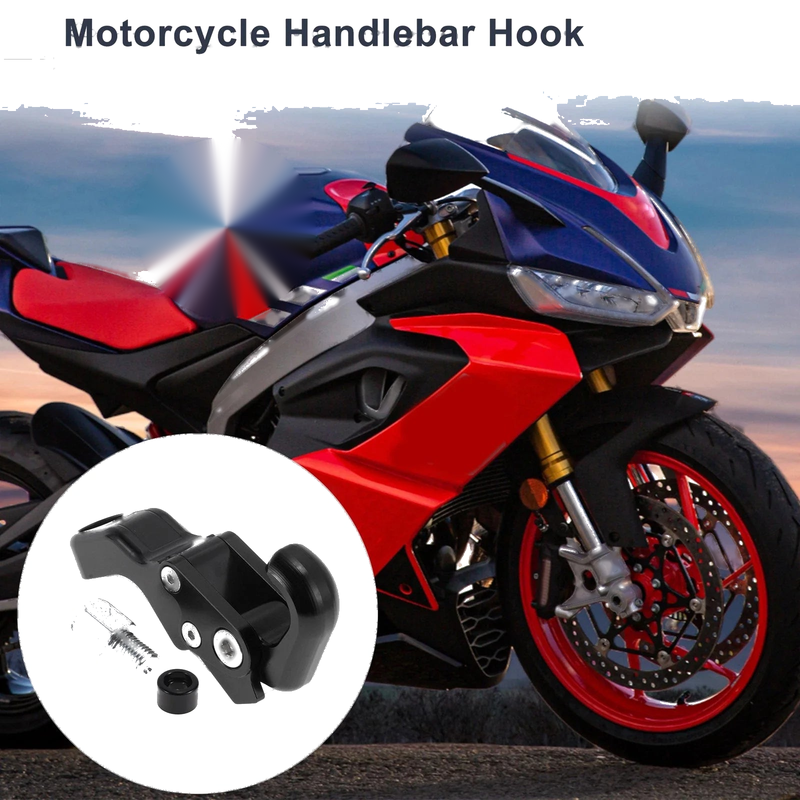 Motorcycle with Screw Black Slope Handle with Hook Aluminum Alloy Hanging Hook