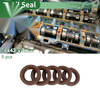 Oil Seal 28x42x10mm FKM Rubber Brown 5 Pcs