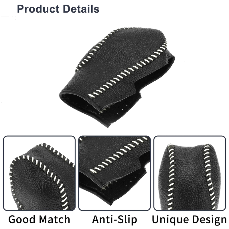 Ford Fusion Pebbled Gear Shift Knob Cover 1 Pc Black Beige Faux Leather (2013-2020)