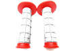 Honda CR85 (2003-2007) - Red Grey Handlebar Grips Pair Hand Grip Set