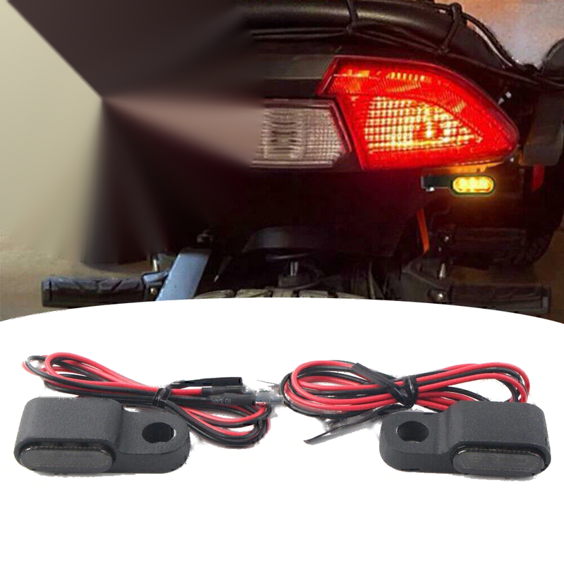 Mini Motorcycle LED Turn Signal Lights Amber Blinker