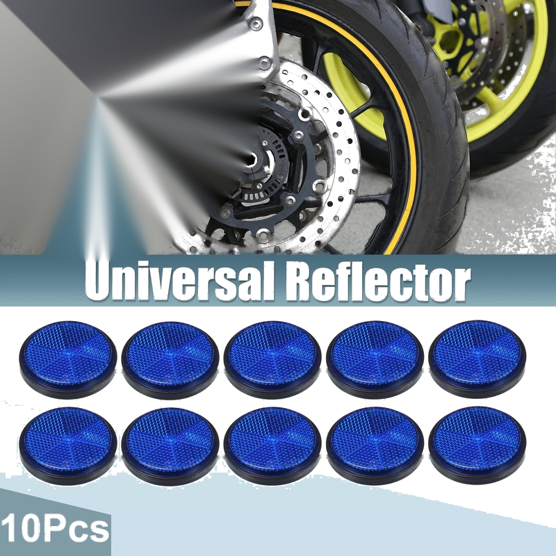 Motorcycle Garbage Cans Car Blue 10 x Universal Round Shape Reflectors