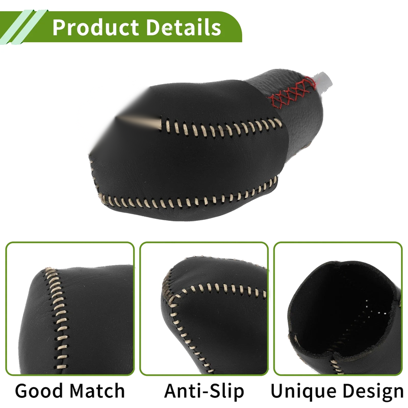 Lexus RX350 2023-2024 Black Beige Faux Leather Car Gear Shift Knob Cover