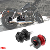 Motorcycle 2 x Black Aluminum Alloy Swing Arm Spools Sliders Stand