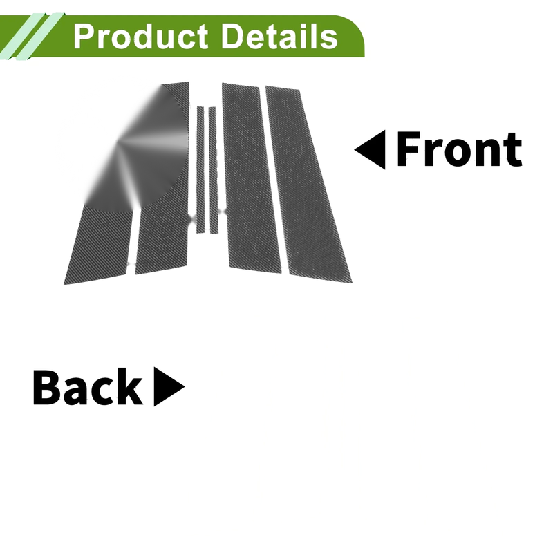 Chevy Cruze (2016 - 2019) Carbon Fiber Pattern Black 6 x Pillar Window Trim
