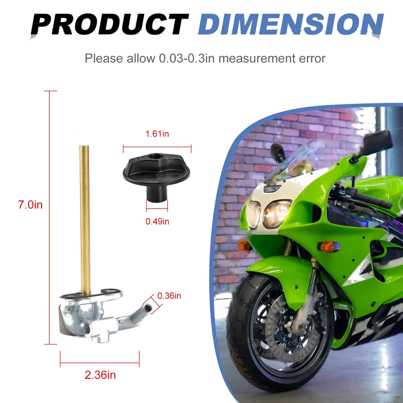 Kawasaki ZX750 Ninja ZX7R ZX7RR Fuel Tap Petcock with Knob (1996–2003)
