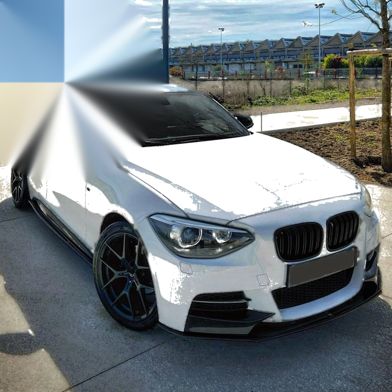 BMW 1 Series F20 F21 Gloss Black Front Spoiler Side Splitter (2011-2015)