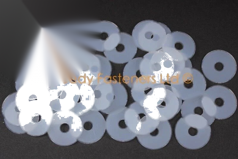 Nylon Clear Washers m5 5.3mm 20mm OD 1mm Thick