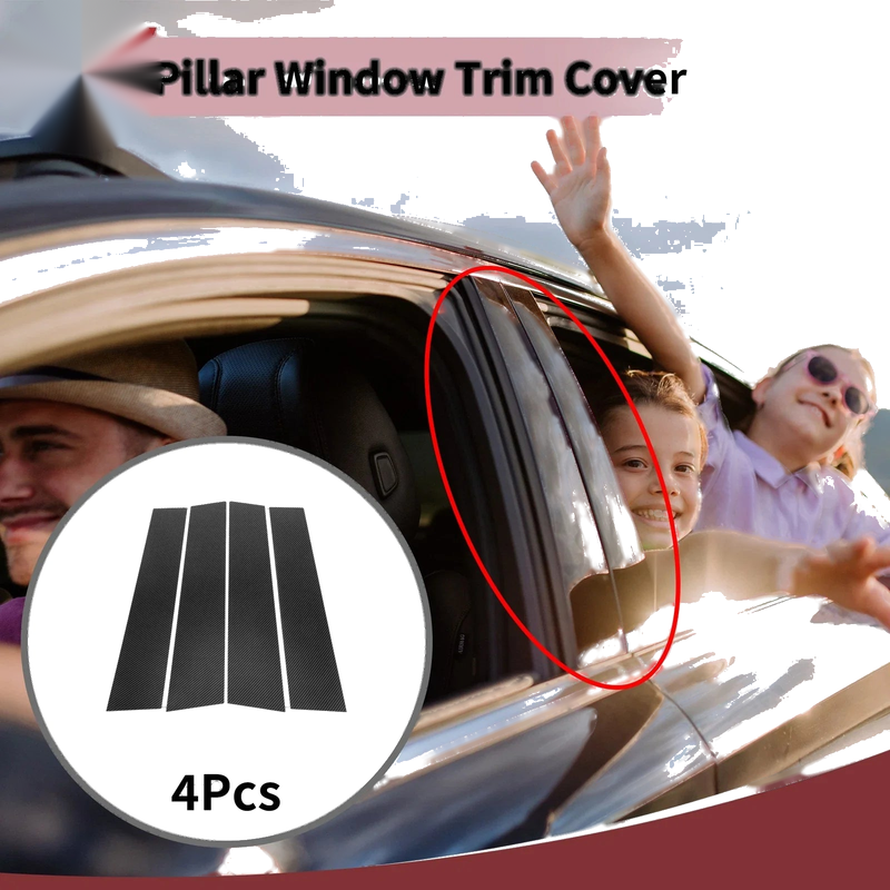 Toyota Yaris Cross 4 Pcs Carbon Fiber Door Pillar Trim (2020-2025)