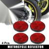 Motorcycle 4pcs M6x1.0 Red Universal Screw Mount Round Warning Reflector